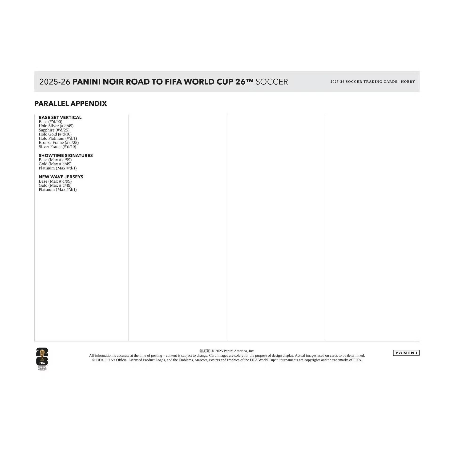 2025-26 Panini Noir Road to FIFA World Cup Soccer Hobby 3-Box Case