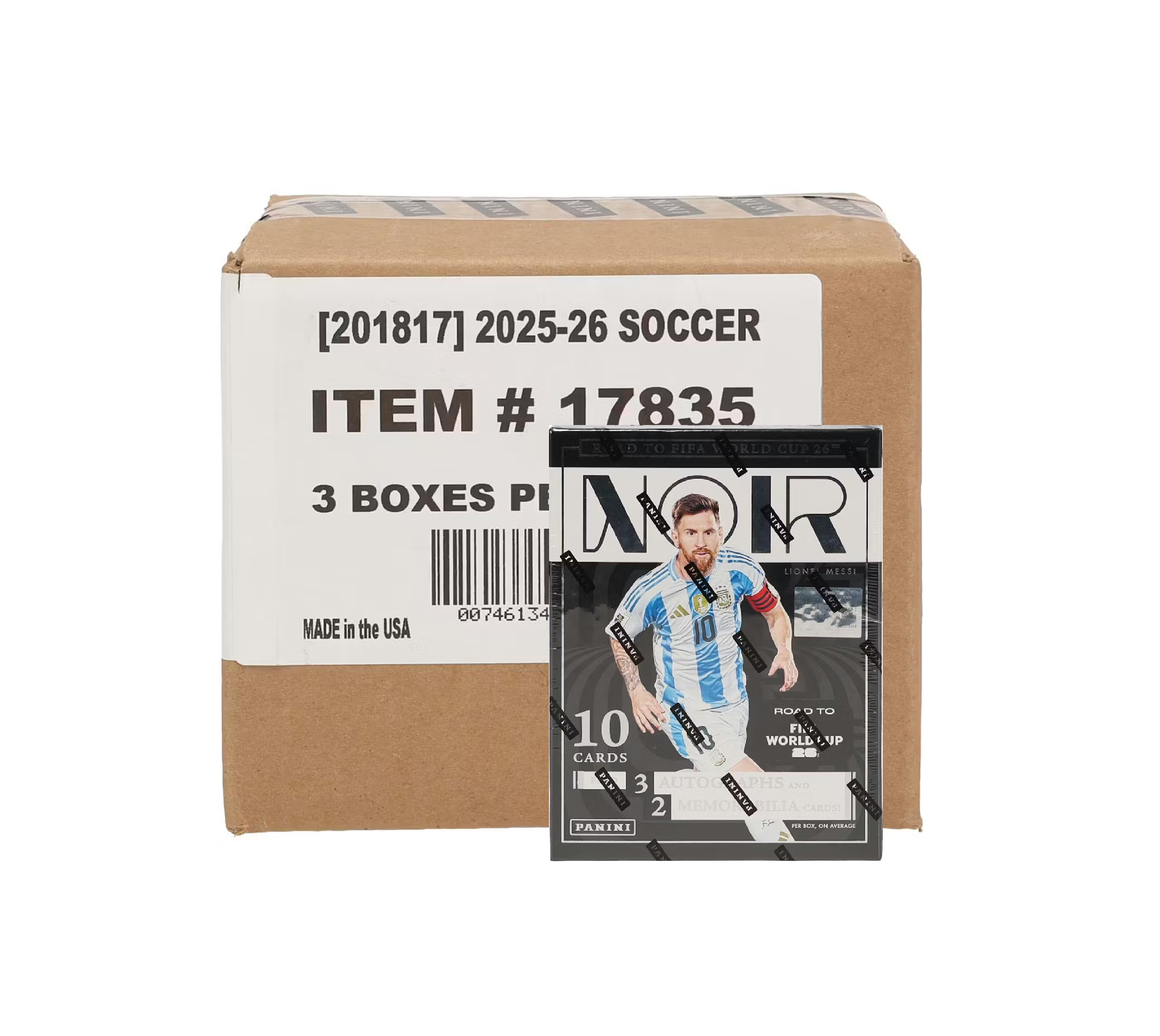 2025-26 Panini Noir Road to FIFA World Cup Soccer Hobby 3-Box Case