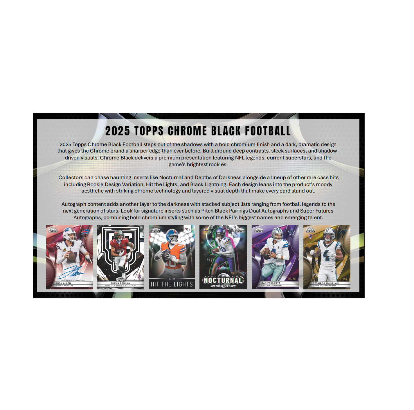 2025 Topps Chrome Black Football Hobby Box