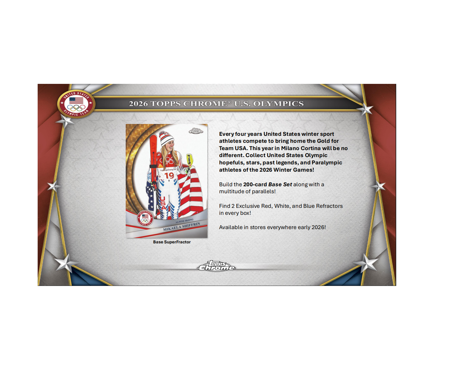 2026 Topps Chrome US Olympic & Paralympic Hopefuls Blaster 40-Box Case