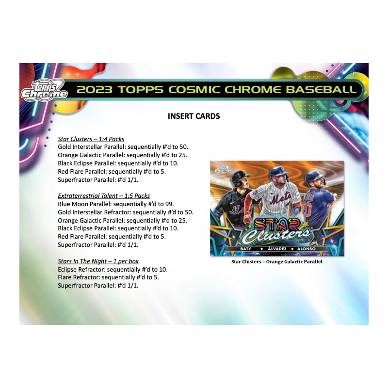 2023 Topps Cosmic Chrome Baseball Hobby Box image 4