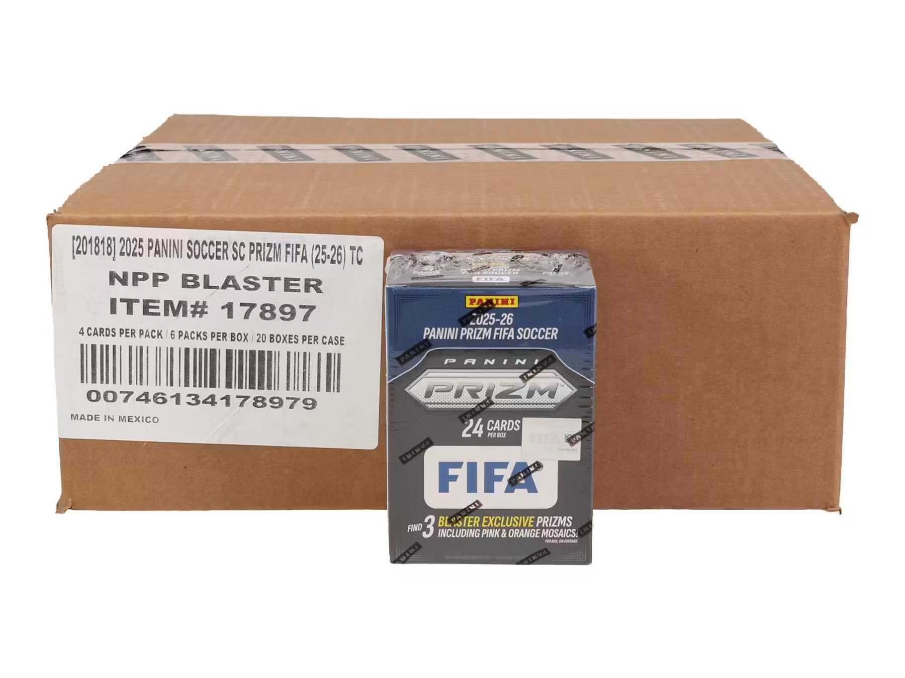 2025-26 Panini Prizm FIFA Soccer Blaster 20-Box Case (Pink & Orange Mosaics!)
