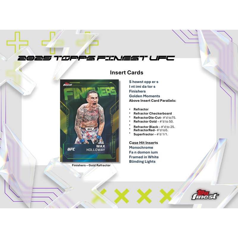 2025 Topps Finest UFC Hobby 8 Box Case image 2