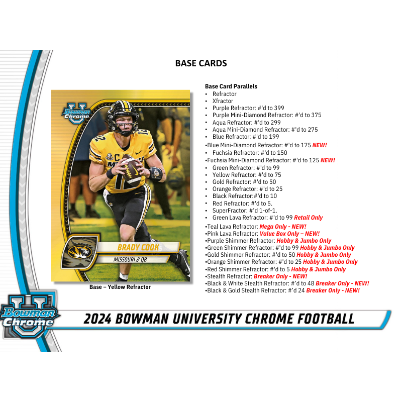 2024 Bowman University Chrome Football Hobby 12 Box Case image 2