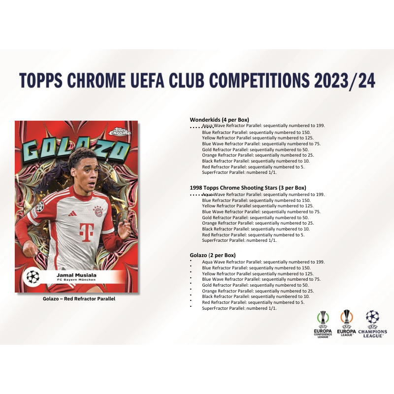 2023/24 Topps UEFA Club Competitions Chrome Soccer Jumbo Box image 4