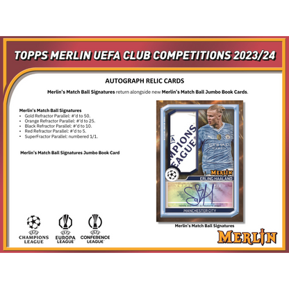2023/24 Topps UEFA Club Competitions Merlin Chrome Soccer Hobby Box image 5