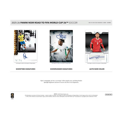 2025-26 Panini Noir Road to FIFA World Cup Soccer Hobby 3-Box Case