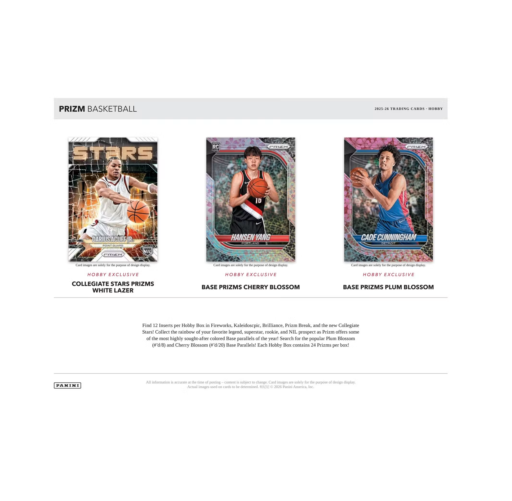 2025-26 Panini Prizm Basketball Hobby 12-Box Case