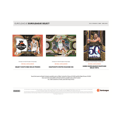2025-26 Panini Select EuroLeague Basketball Hobby Mega 20-Box Case