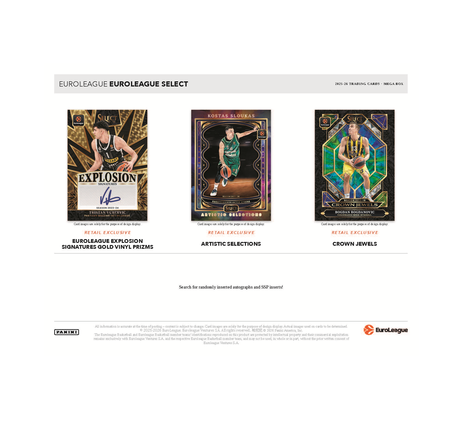 2025-26 Panini Select EuroLeague Basketball Hobby Mega 20-Box Case