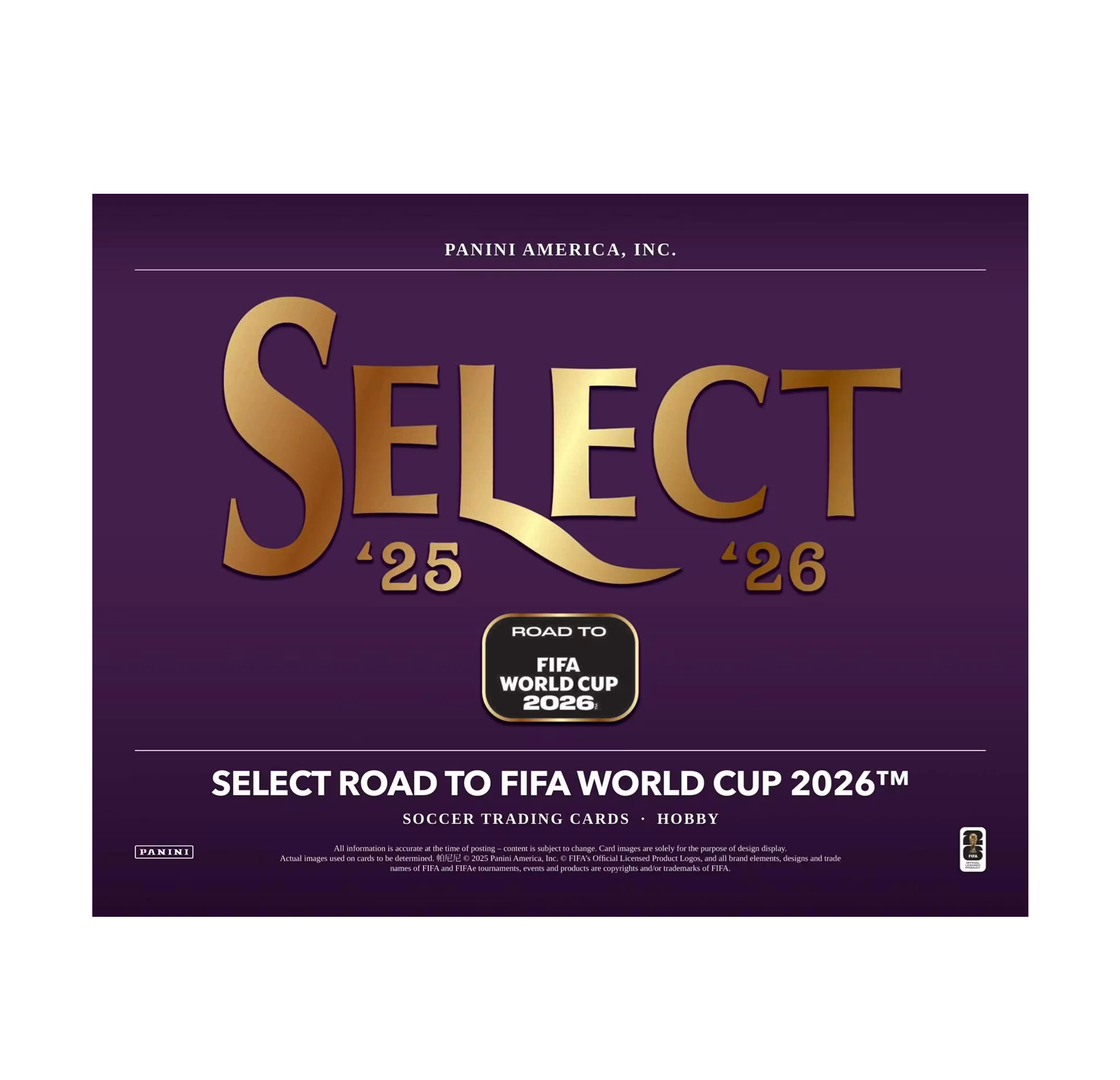 2025-26 Panini Select Road To FIFA World Cup 2026 Soccer Hobby 12-Box Case