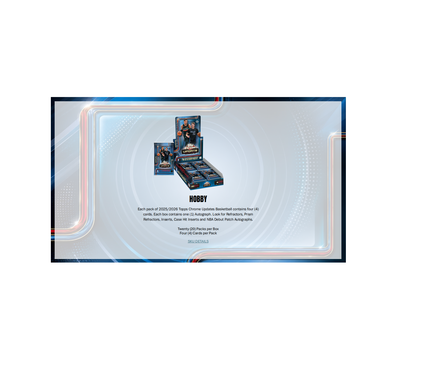 2025-26 Topps Chrome Update Series Basketball Blaster 40-Box Case
