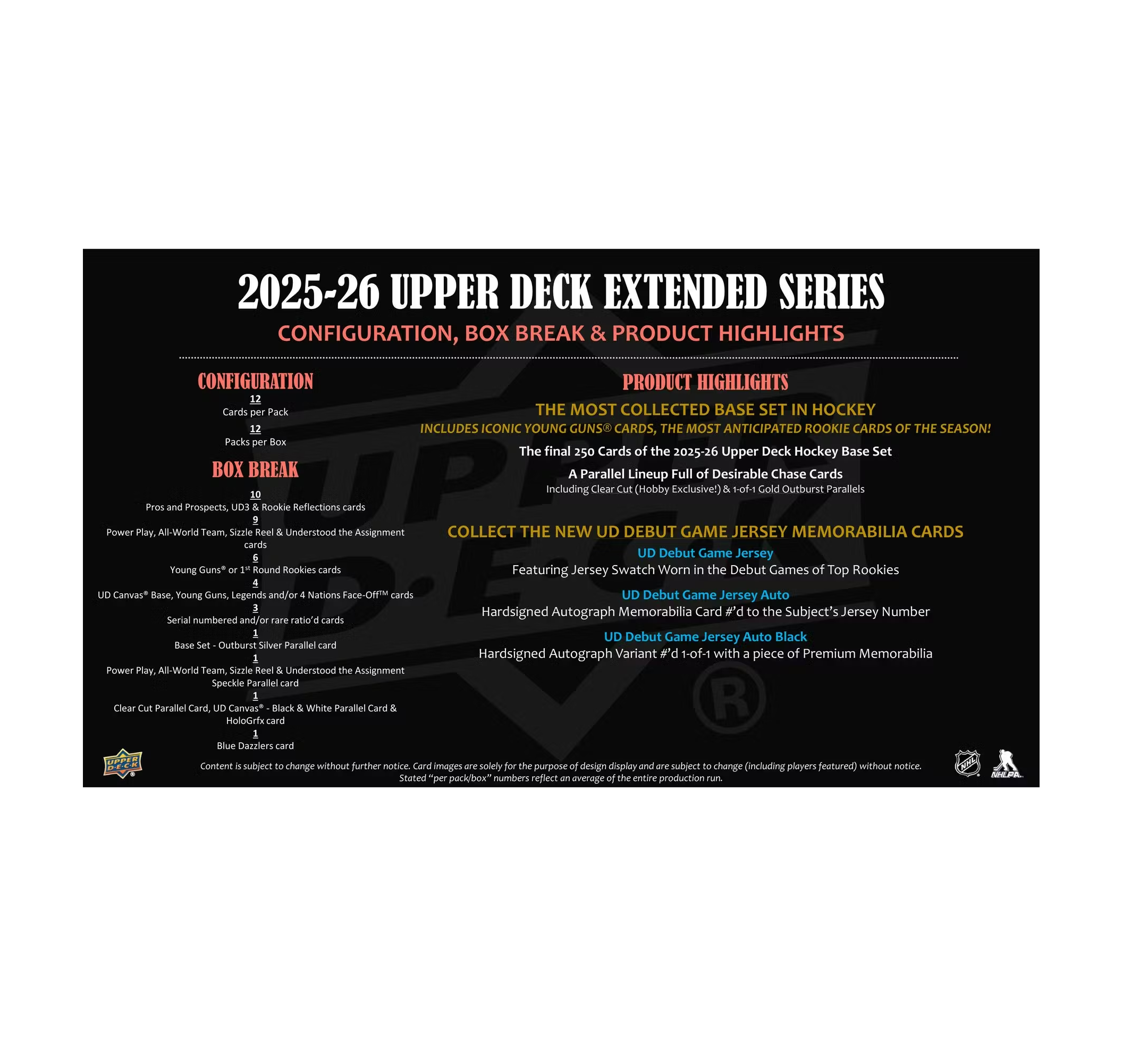 2025-26 Upper Deck Extended Series Hockey Hobby 12-Box Case