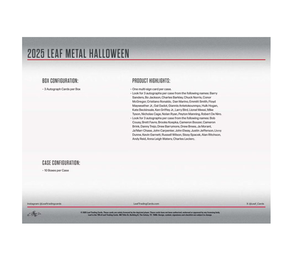 2025 Leaf Metal Halloween Hobby 10-Box Case