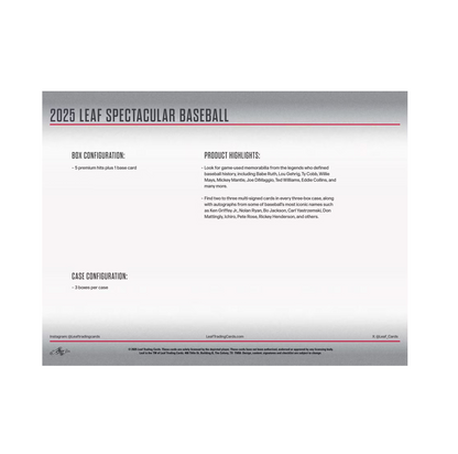 2025 Leaf Spectacular Baseball Box