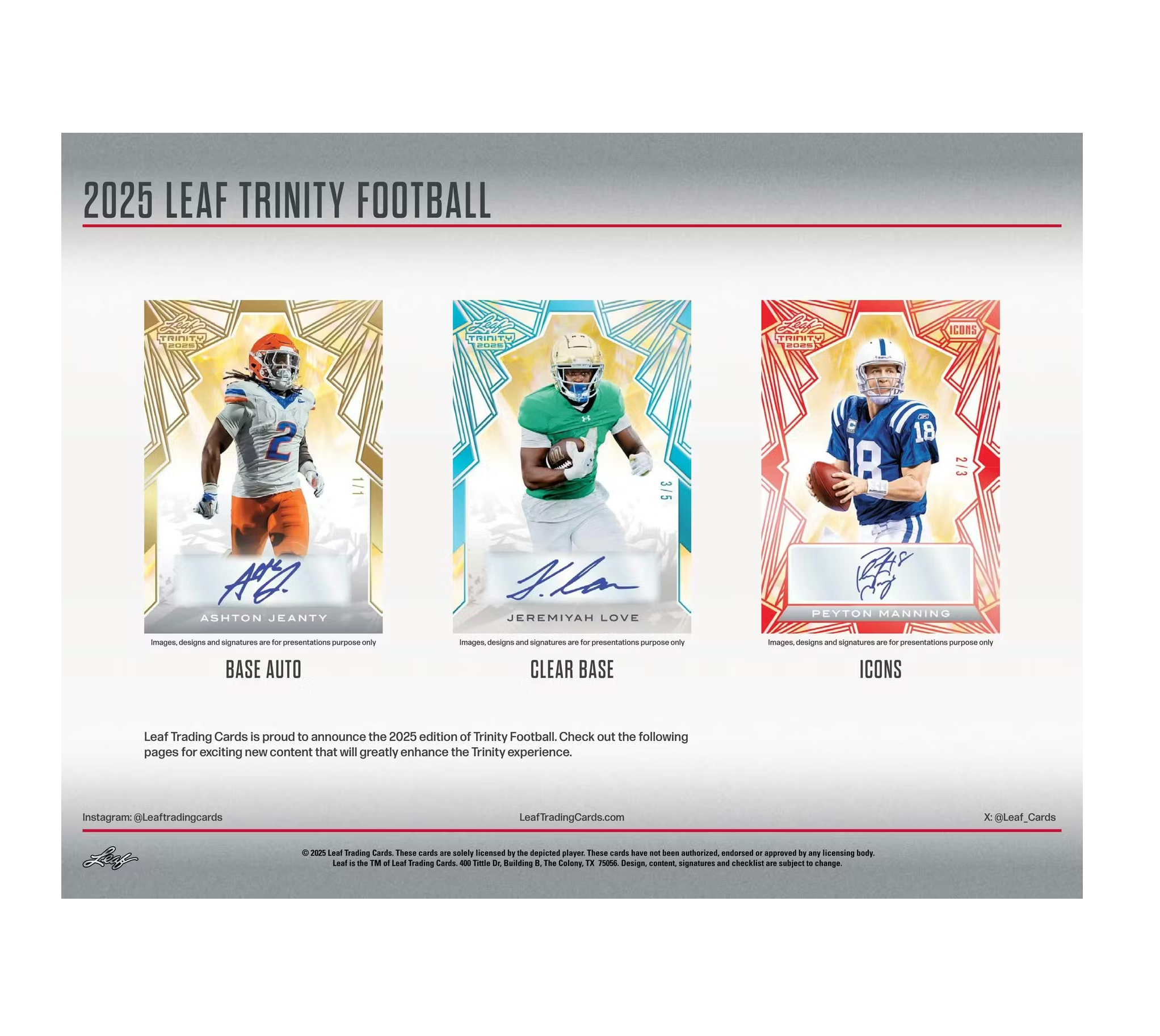 2025 Leaf Trinity Football Hobby Jumbo Box