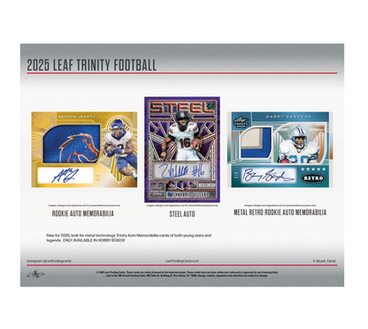 2025 Leaf Trinity Football Hobby Jumbo Box