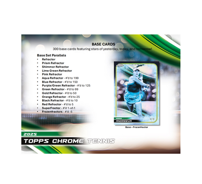 2025 Topps Chrome Tennis Breaker's Delight 12-Box Case