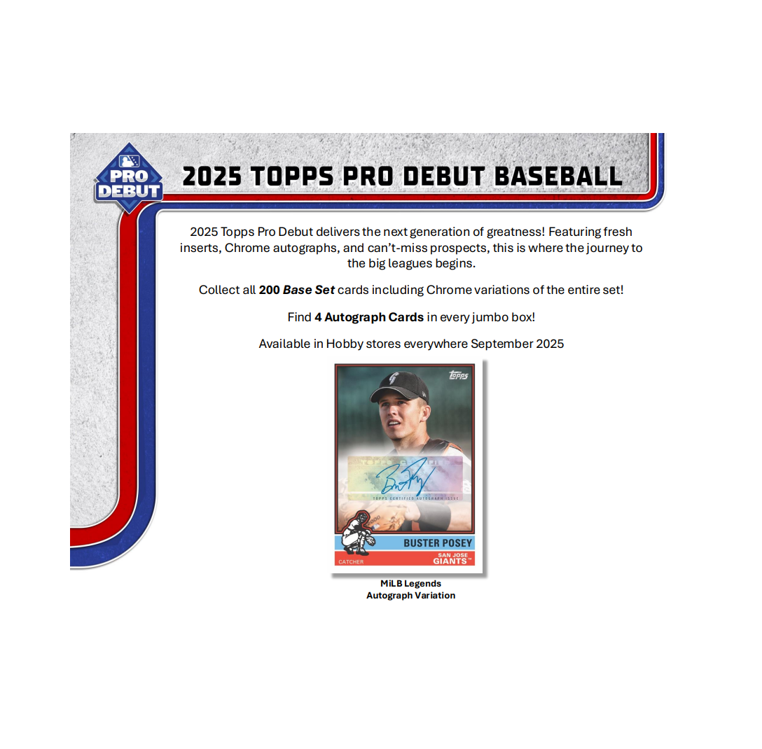 2025 Topps Pro Debut Baseball Hobby Jumbo 8-Box Case