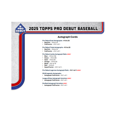 2025 Topps Pro Debut Baseball Hobby Jumbo 8-Box Case