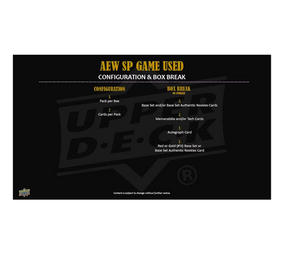 2025 Upper Deck AEW SP Game Used Wrestling Hobby 18-Box Case