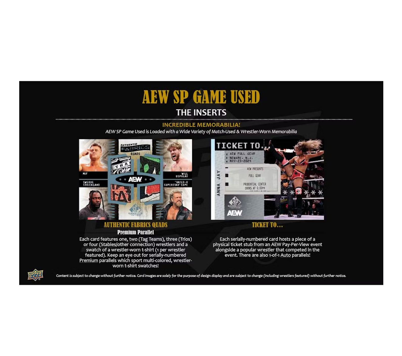2025 Upper Deck AEW SP Game Used Wrestling Hobby 18-Box Case