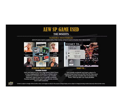 2025 Upper Deck AEW SP Game Used Wrestling Hobby 18-Box Case