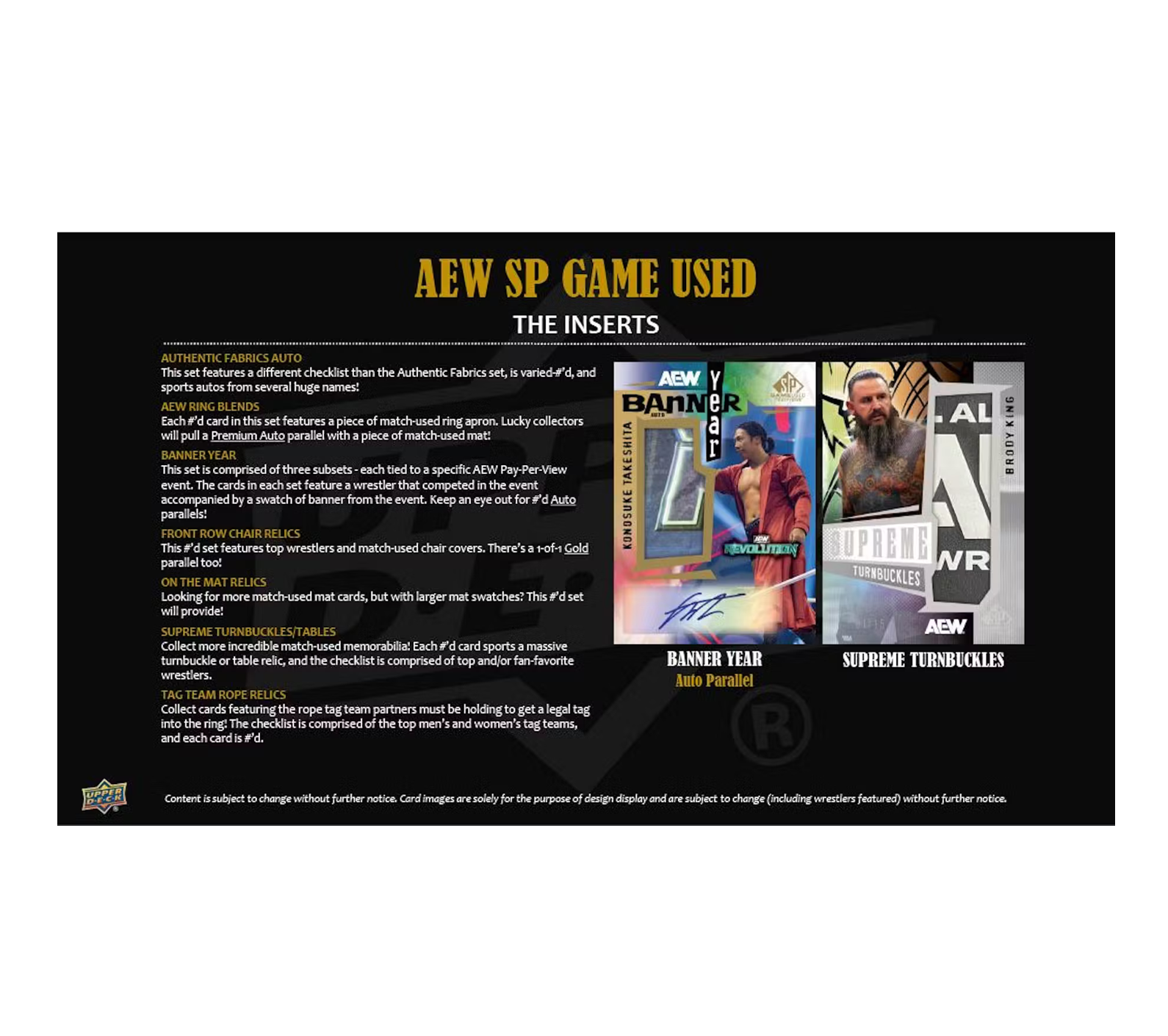 2025 Upper Deck AEW SP Game Used Wrestling Hobby 18-Box Case