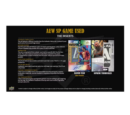 2025 Upper Deck AEW SP Game Used Wrestling Hobby 18-Box Case