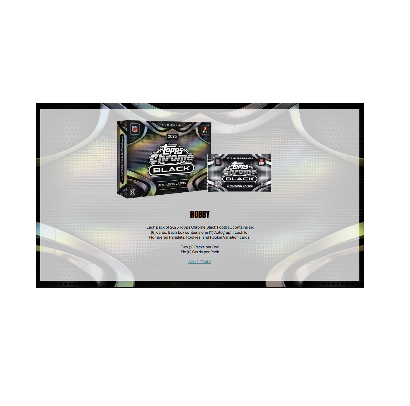 2025 Topps Chrome Black Football Hobby Box