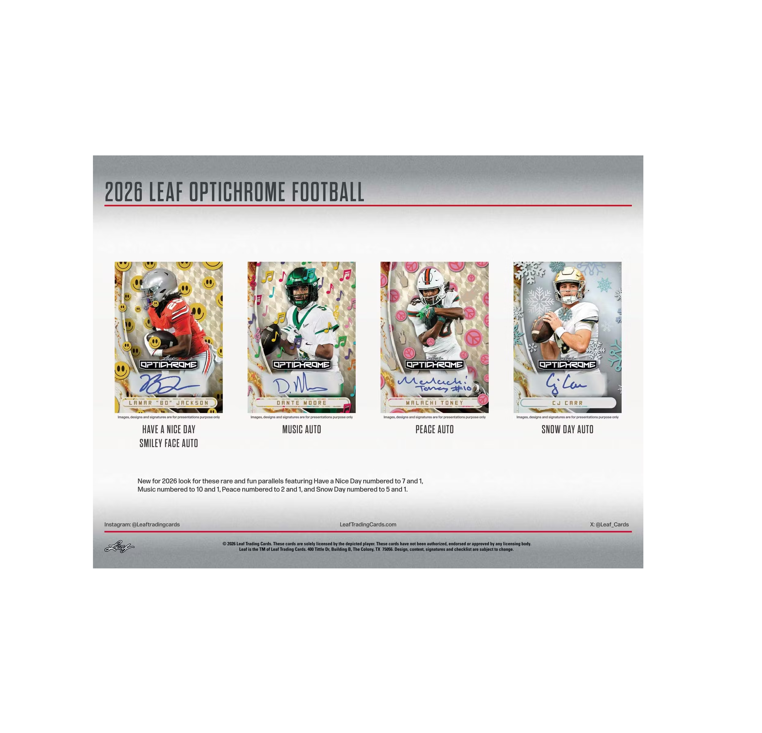 2026 Leaf Optichrome Football Hobby Jumbo Box