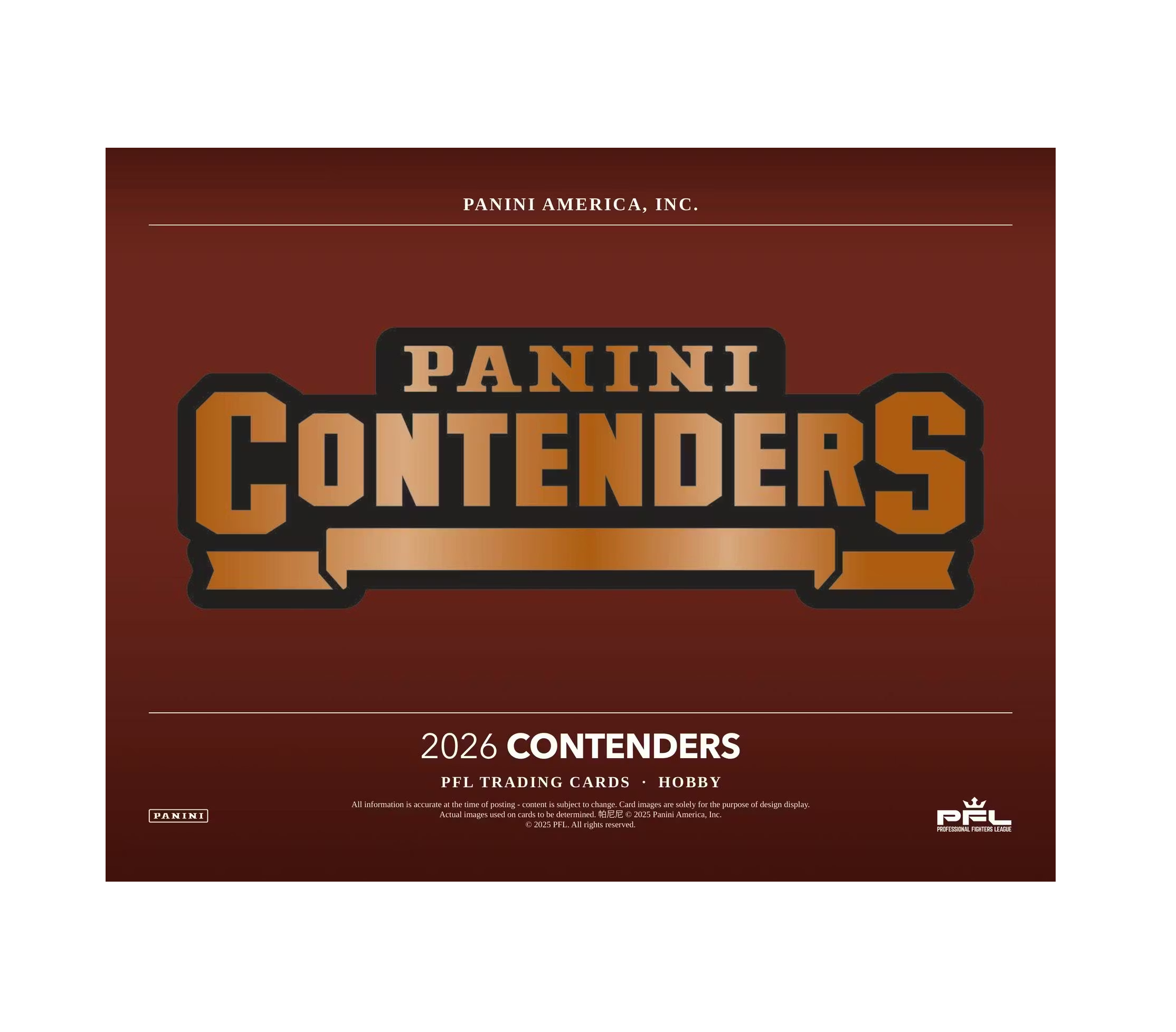 2026 Panini Contenders Professional Fighters League PFL Hobby 12-Box Case
