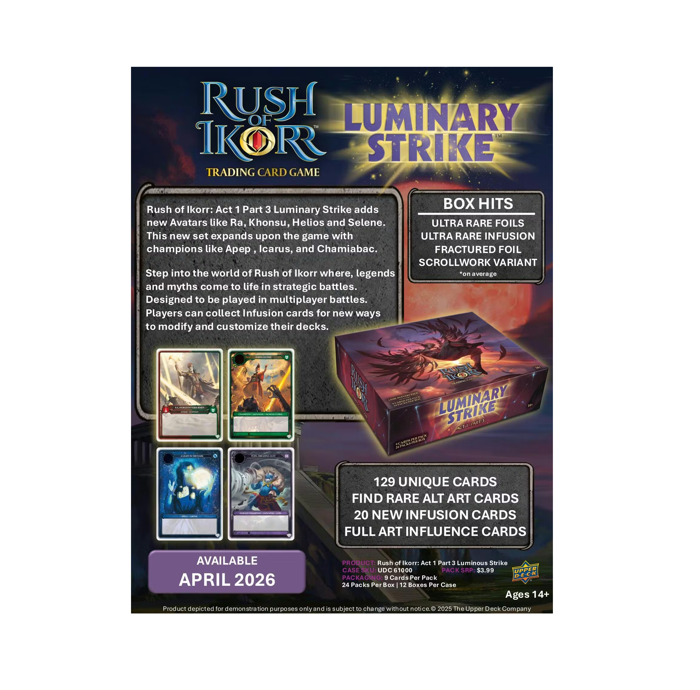 2026 Upper Deck Rush of Ikorr Act 1 - Part 3 Luminary Strike Booster 12-Box Case