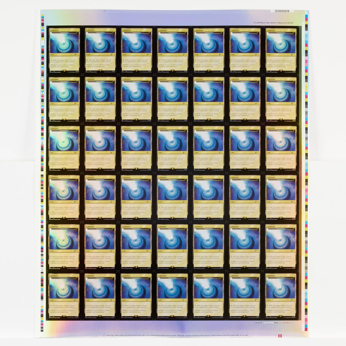 Magic the Gathering - Uncut Sheet: Secret Lair Drop: Transformers - Optimus Prime vs Megatron Cybertron Land (foil)