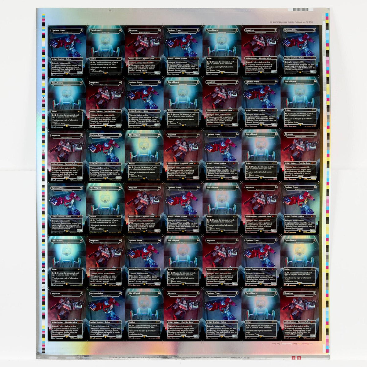Magic the Gathering - Uncut Sheet: Secret Lair Drop: Transformers - Optimus Prime vs Megatron Borderless Mythic Rare (foil)