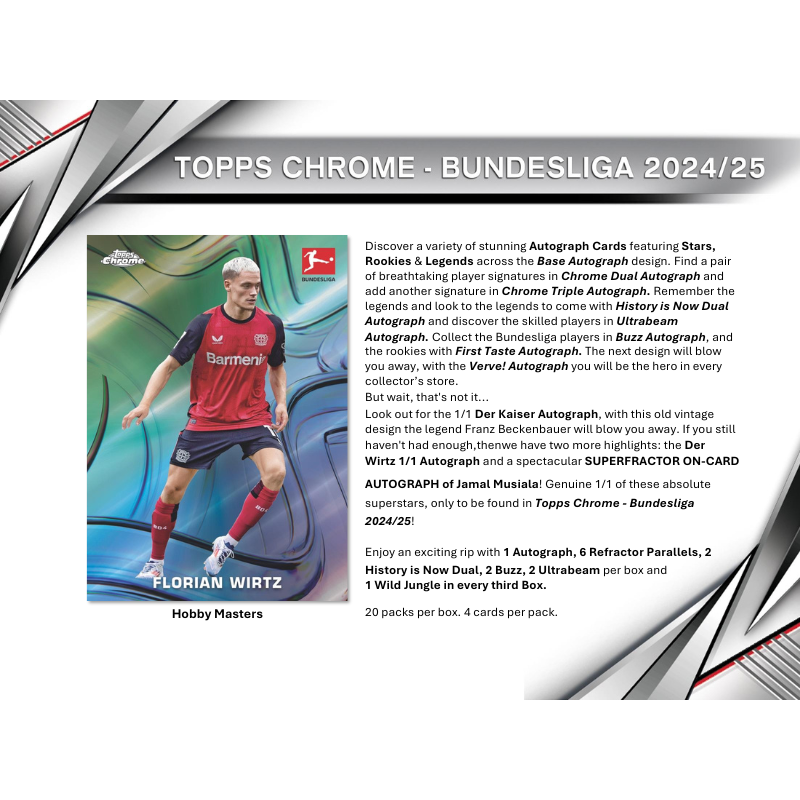 2024/25 Topps Chrome Bundesliga Soccer Hobby 12 Box Case image 2