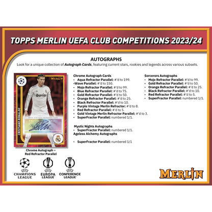 2023/24 Topps UEFA Club Competitions Merlin Chrome Soccer Hobby 12 Box Case image 4
