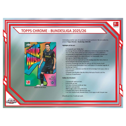 2025/26 Topps Chrome Bundesliga Soccer Hobby Box image 1