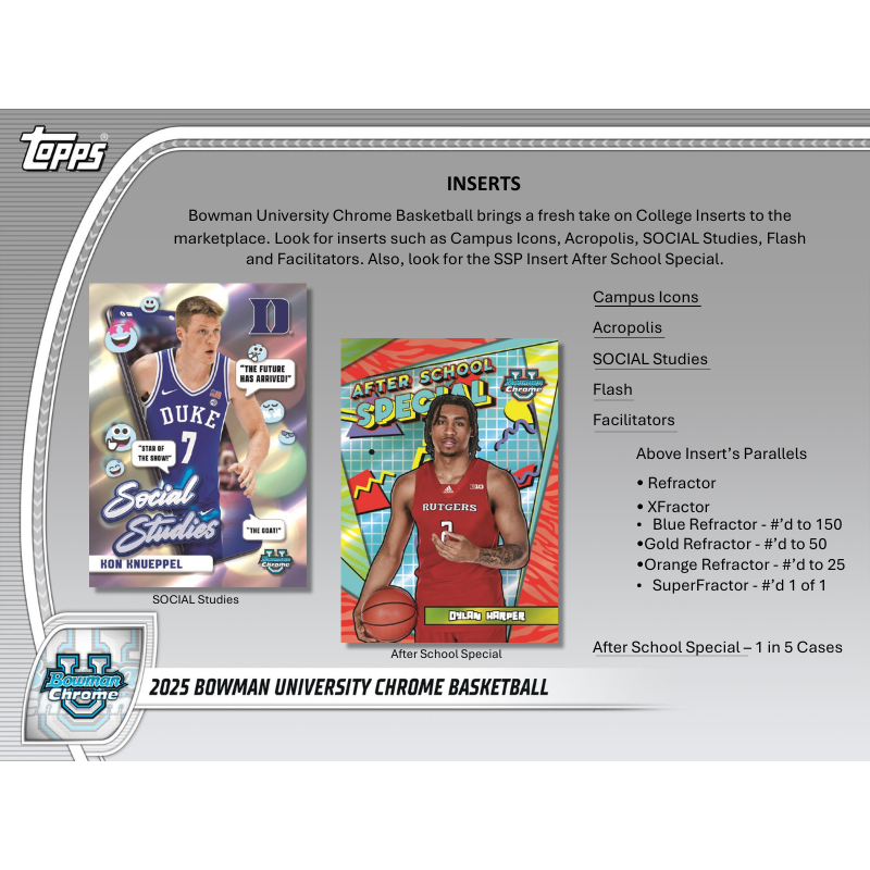 2024/25 Bowman Chrome University Basketball Hobby 12 Box Case image 3