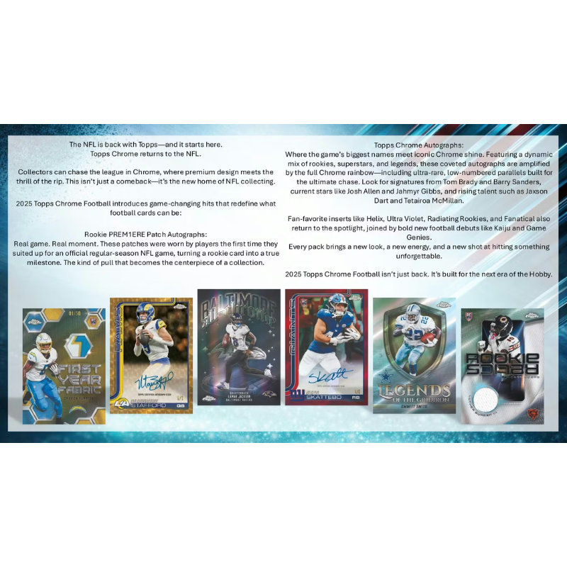 2025 Topps Chrome Football Delight 6 Box Case image 2