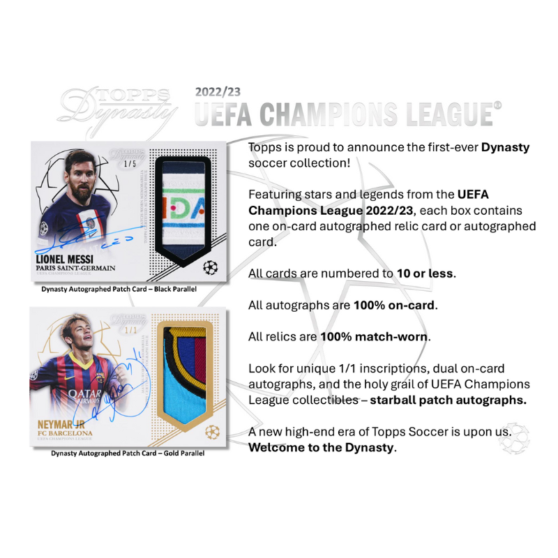 2022/23 Topps Dynasty UEFA Champion’s League Soccer Hobby Box image 1