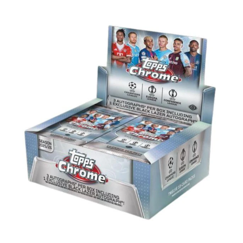 2025/26 Topps Chrome UEFA Club Competitions Soccer Jumbo Box image 0