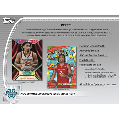 2024/25 Bowman Chrome University Basketball Breaker’s Delight Box image 3