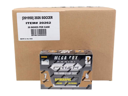 2026 Panini Prizm FIFA World Cup Soccer Mega Hobby 20-Box Case