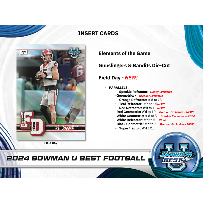 2024 Bowman University Best Football Hobby 12 Box Case image 3