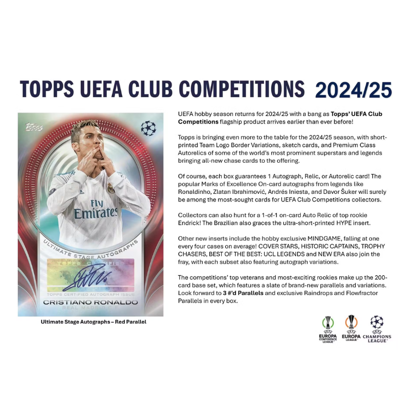 2024/25 Topps UEFA Club Competitions Soccer Hobby 12-Box Case image 1