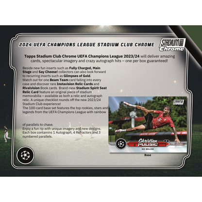 2023/24 Topps Stadium Club Chrome UEFA Soccer Hobby Box image 1