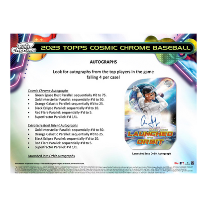 2023 Topps Cosmic Chrome Baseball Hobby Box image 6