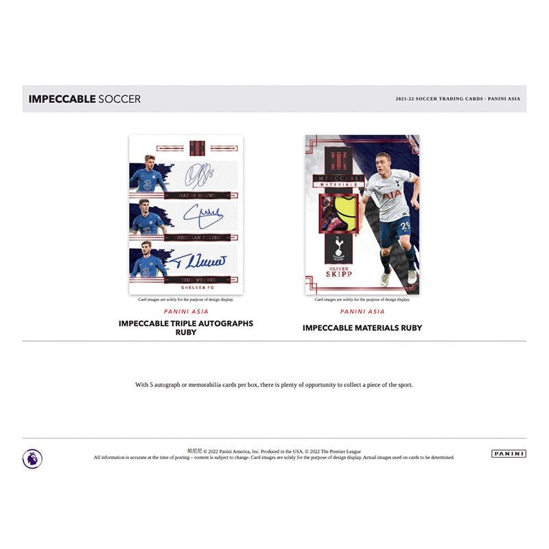 2021/22 Panini Impeccable Soccer Asia Edition Hobby 3 Box Case image 3