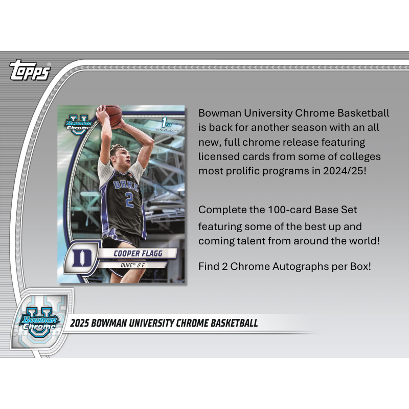 2024/25 Bowman Chrome University Basketball Hobby 12 Box Case image 1